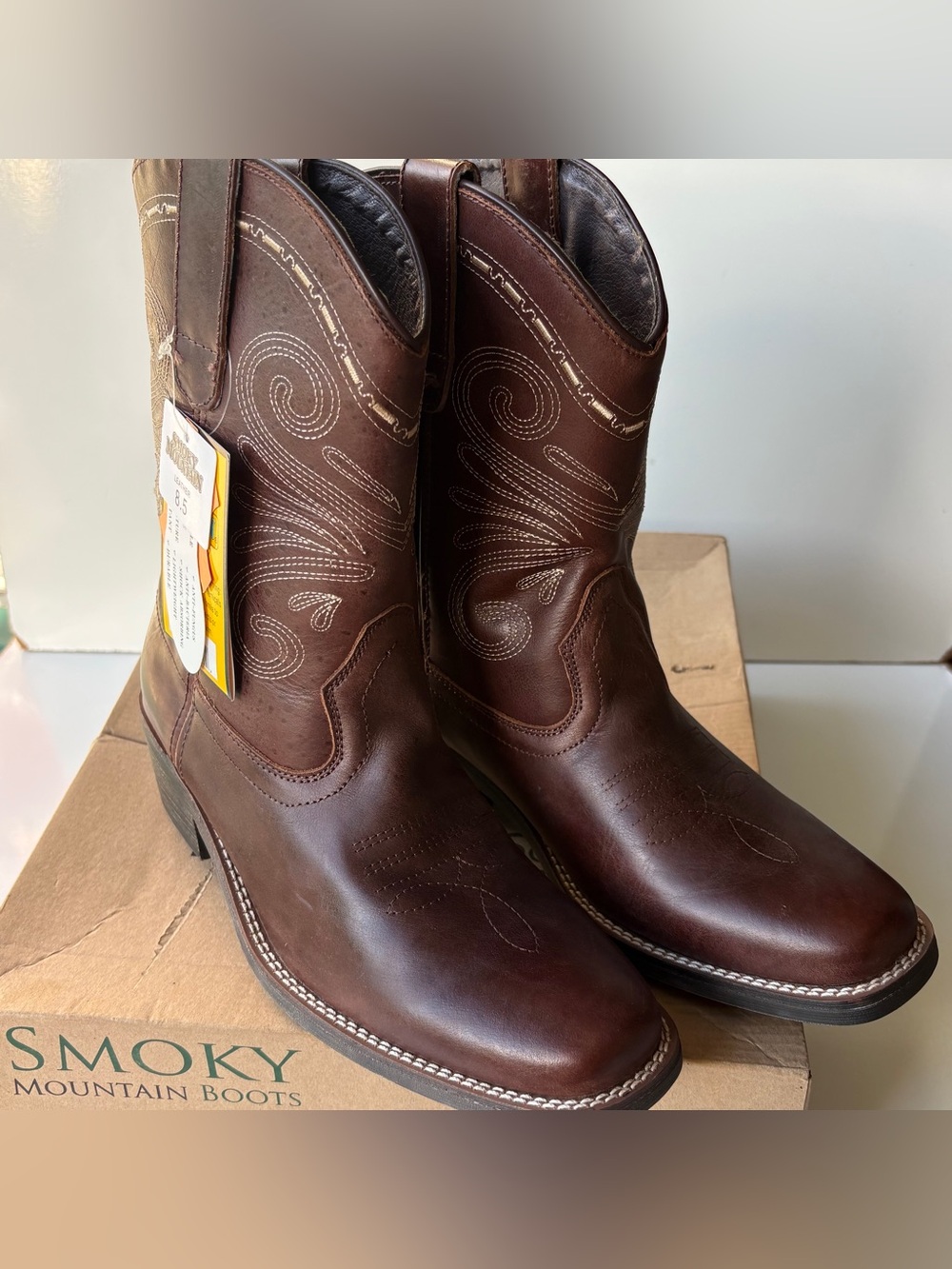 Smoky Mountain Women’s 8.5 Josie Western Boots Walking Heel Brown Embroidered